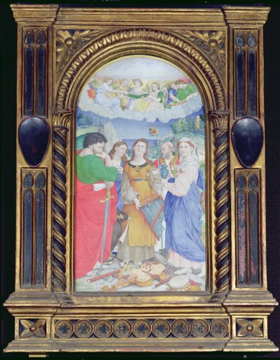 St. Cäcilia umgeben von St. Paulus, St. Johannes dem Evangelisten, St. Augustinus und Maria Magdalena von Raffaello Sanzio Raphael